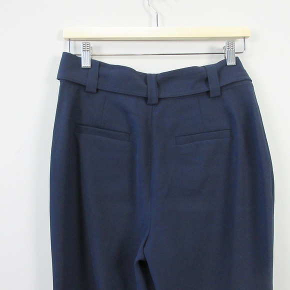 Boden Tie Waist Tapered Trousers Pants Women 6 Navy Blue High Rise Career 432 - Picture 6 of 10
